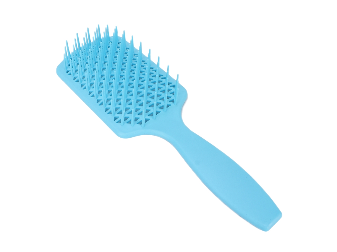 Pente Detangler Para Cabelo Paddle Com Design Oco E Massagem Do Couro Cabeludo Quadrado Azul