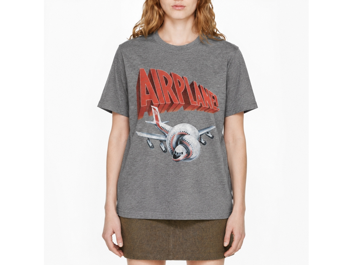 Rockinstone Airplane Movie Plane And Logo Solid Graphite Adult T-shirt Size:xxxl