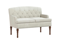 Conjunto 1 Pernas Torneadas Vidaxl Creme Veludo (111 X 65 X 79 Cm)