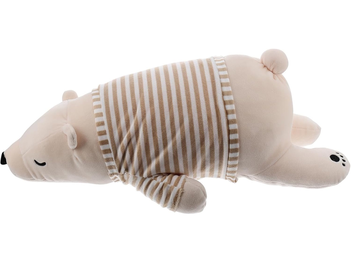 Almofada de Pelúcia em Formato Urso Polar, 50 Cm, Branca, Feita