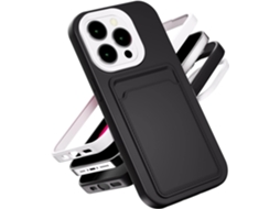 Capa Compatível Com Apple Iphone 16 Plus, De Tpu Macia Com Porta-cartão, Preta