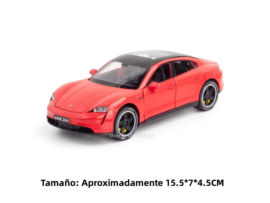 (vermelho Taycan) Miniatura De Carro De Luxo Em Escala 1:32