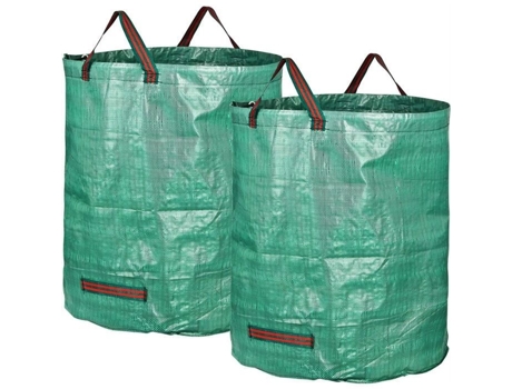 Saco De Lixo Tecido Para Reciclagem De Resíduos De Jardim Bemsm 272l Verde