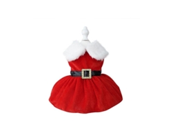 Fantasia de Papai Noel para Cães e Gatos com Gola de Pele para Festa de Inverno 2026 - Ideal para Cães e Gatos