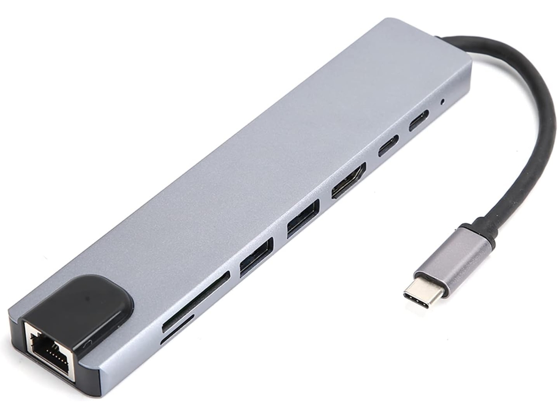 Módulo Hub Adaptador Multiportas Em Alumínio Com Usb 3.0 4k E