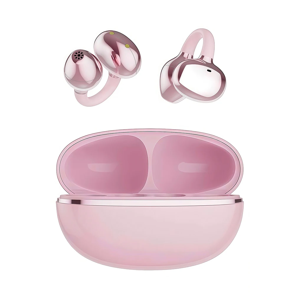 Fones De Ouvido Bluetooth Com Clipe E Condução Óssea (rosa).