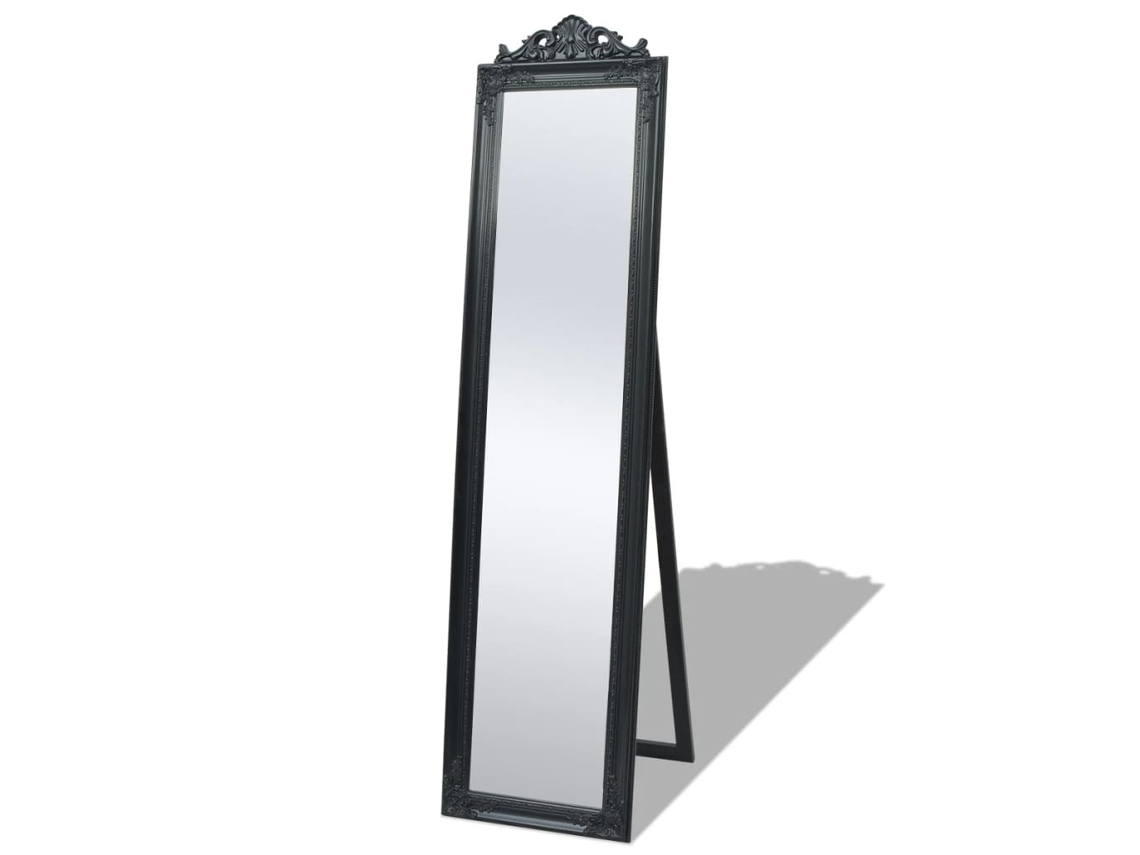 Vidaxl Espelho De Pé Em Estilo Barroco, 160x40 Cm, Preto