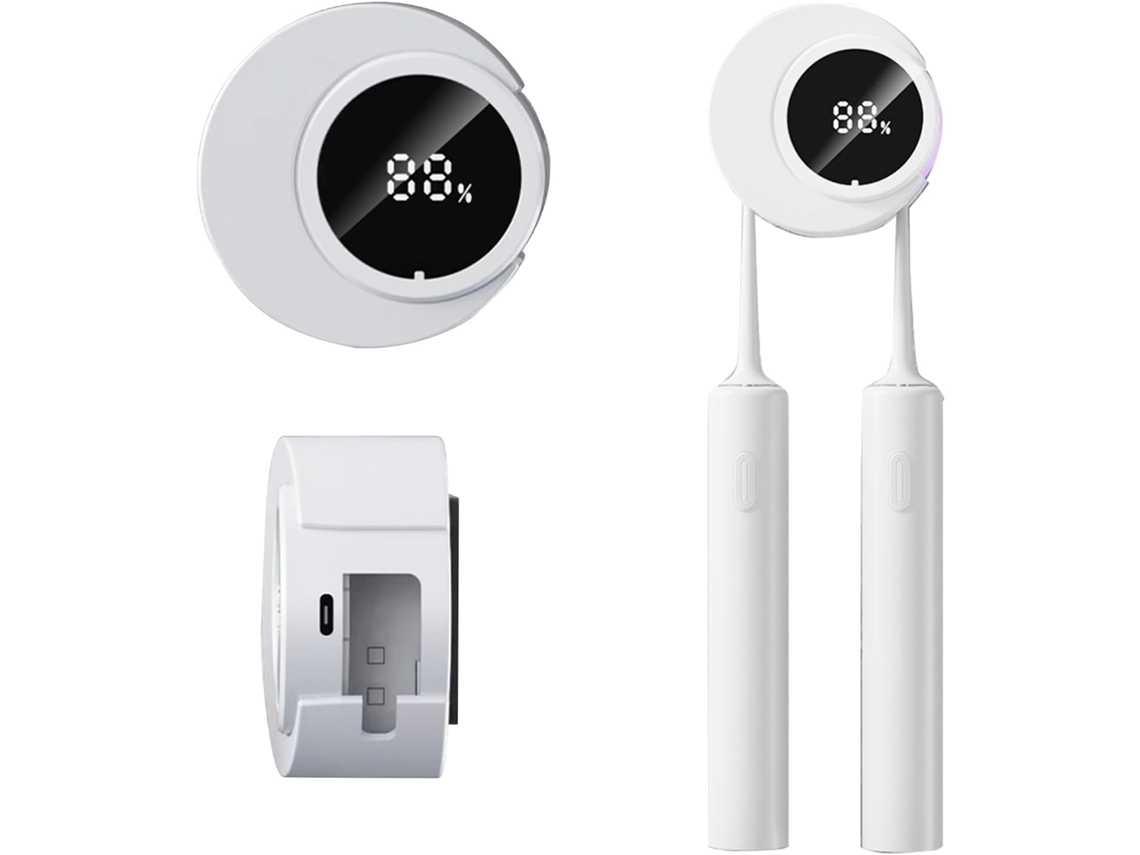 Suporte Para Escova De Dentes - Esterilizador Limpador E Suporte Uv Com 2 Bandejas Parede Portátil...