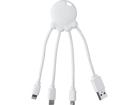 Cabo Polvo Biodegradável Usb A/Micro Usb & Usb C & Lightning 0,1M Branco XOOPAR