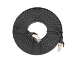 Lurelia Cabo Ethernet Cat8 Rj45 5 M Plano Preto Para Rede Lan