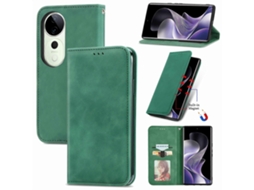 Capa De Celular De Couro Com Flip Magnético Retro Skin Feel