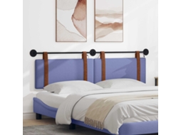 Vidaxl Cabeceira Suspensa Com Luz Led Azul Jeans Pu Antigo