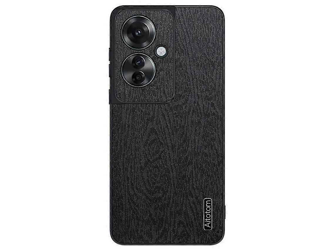Capa De Celular Resistente A Impactos Em Couro Com Textura De Casca De Árvore Para Oppo K12x