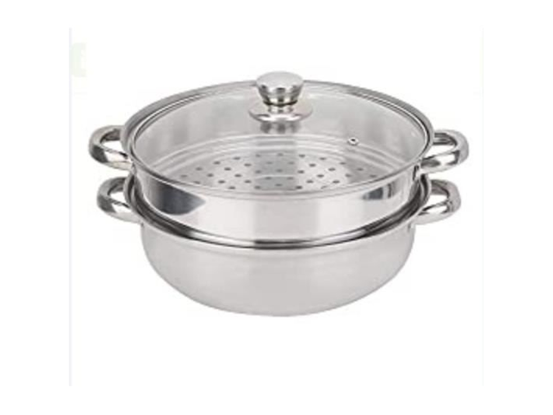 Utensílio de Cozinha 28Cm/11 0 Caçarola a Vapor de Aço Inoxidável de 2 Camadas com Rack para Cozinhar a Vapor HURRISE