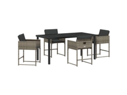 Maison Exclusive - Conjunto De Jantar Para Jardim 5 Pcs Cinzeto Vime Pe