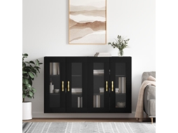 Vidaxl Móveis De Parede 2 Pcs Derivados De Madeira Preto