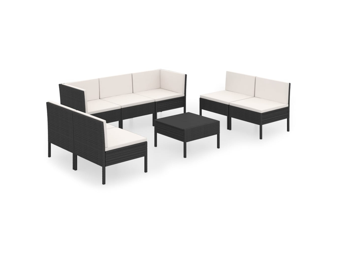 Garden Lounge Set, Garden Lounge Sets Vidaxl Preto Rattan / Vime (n/a)