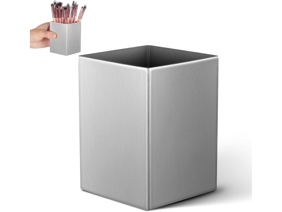 Organizador de mesa Healifty em aço inoxidável, porta-lápis multifuncional e organizador de mesa para lápis, design
