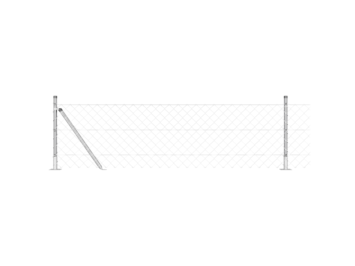 Conjunto 1 Poste De Cerca Vidaxl Prateado Aço (10 X 0,4 M)