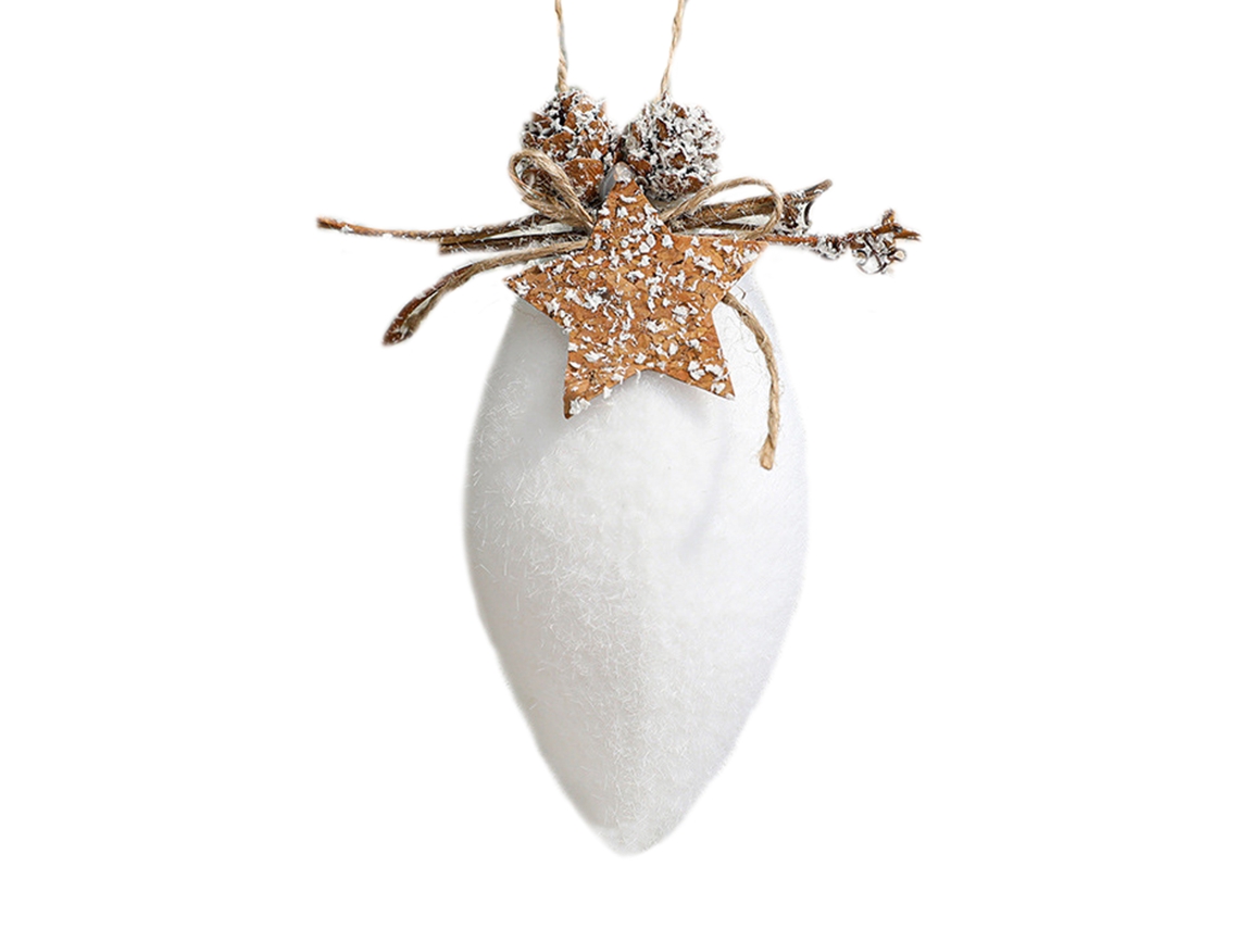 Laxiscreed Bola De Natal Branca Com Flor De Gelo E Pingente De Gotas Para Decoração Natalícia