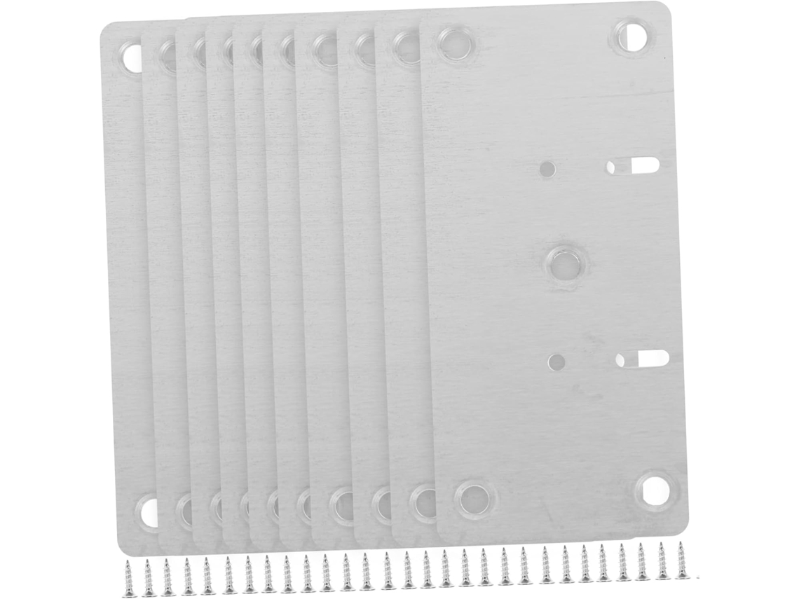 Conjunto De 10 Placas Reparo Para Dobradiças Portas Em Aço