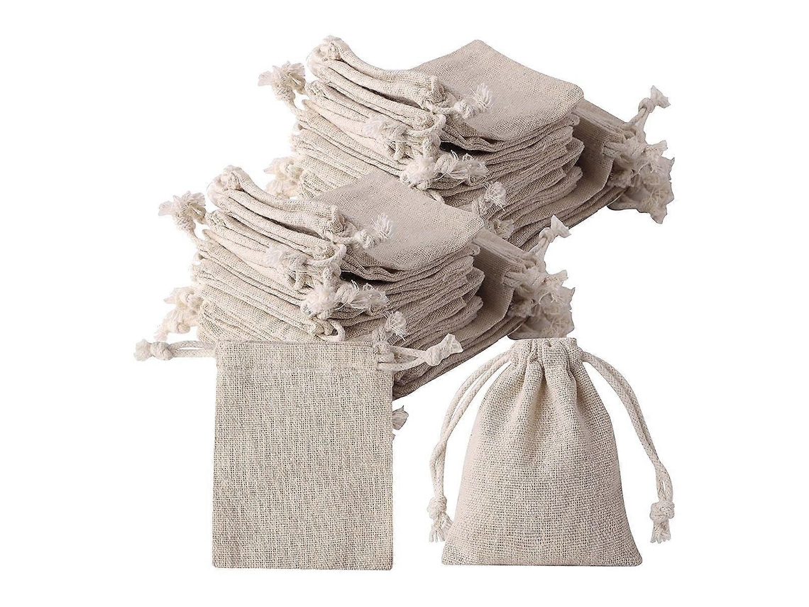 Elysve Acessório Artesanato Bolsas De Juta Pequenas 3x4 Polegadas Reutilizáveis Para Presentes E Armazenar - Resistente, Branco, 8 Cm, 3 Cm