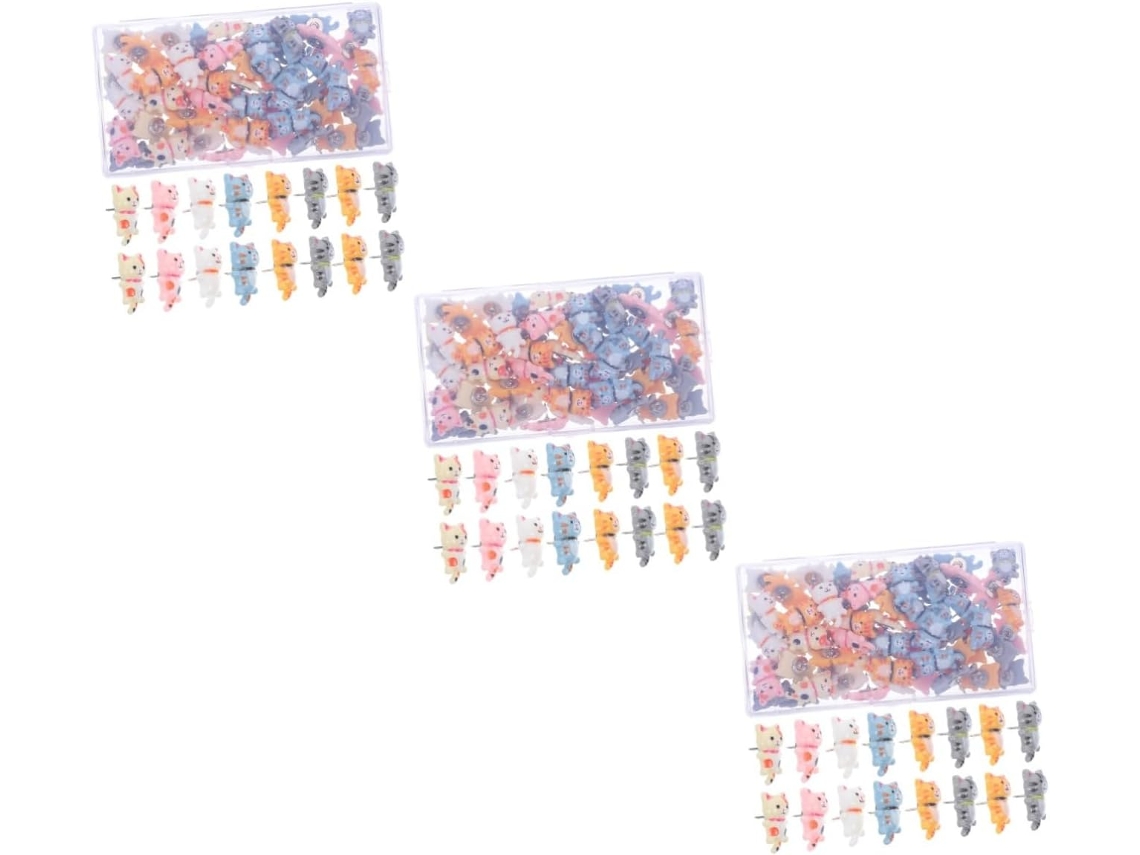 150 Unidades De Tachinhas Push Cat Para Quadros Avisos E Paredes,