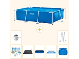 Piscina com Estrutura Retangular 220x150x60 Cm 8 peças S20008 INTEX