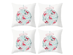 4 Pçs Capa de Almofada de Sofá de Natal Capa de Almofada Decorativa de Natal Núcleo de Travesseiro Não Incluído
