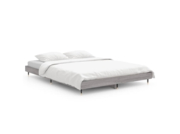 Bed Frame, Bed Frames Vidaxl Cinzeto Madeira Processada (135 X 190 Cm)