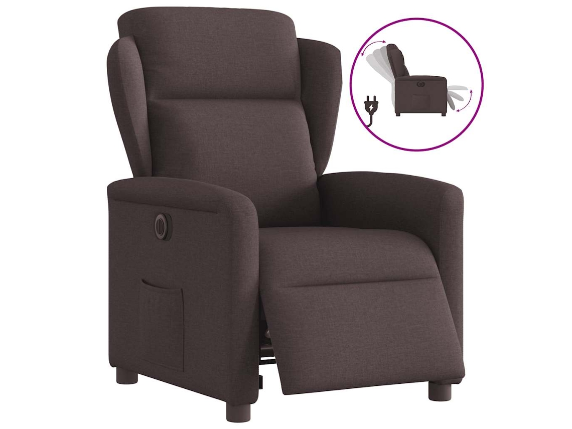 Electric Recliner Chair, Electric Recliner Chairs Vidaxl Marrom Tecido