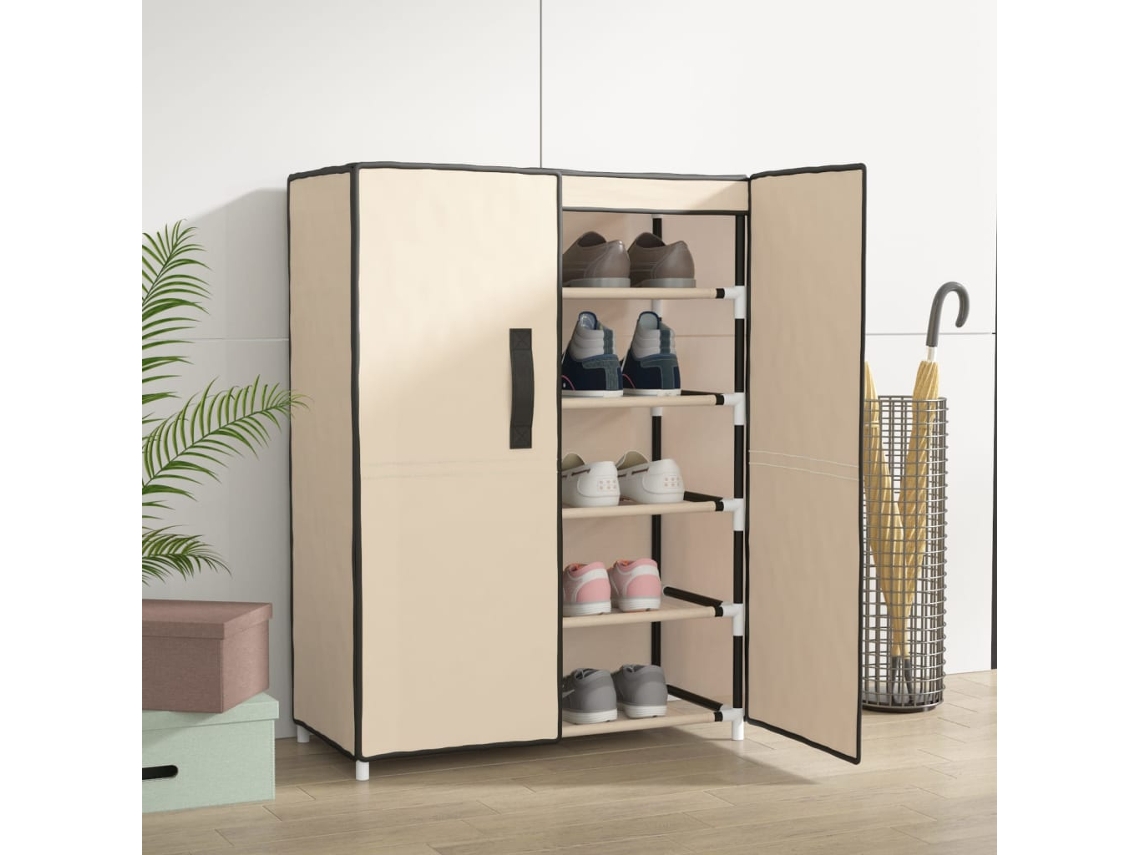 Sapateira | Armário De Sapatos 60x28x90 Cm Tecido Creme