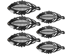 Presilhas de cabelo ABS sem marca, conjunto com 6 unidades, design de Peixe Preto.