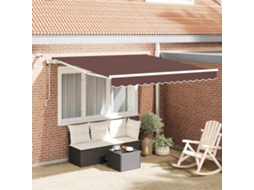 Vidaxl Toldo Retrátil Automático Com Luz Led 300x250 Cm Castanho