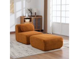 Sofá Modular Em Chenille Com Espuma De Alta Densidade 30d, Sofá Comprimido Fácil De Mover, Base Antiderrapante, Sala, Caramelo