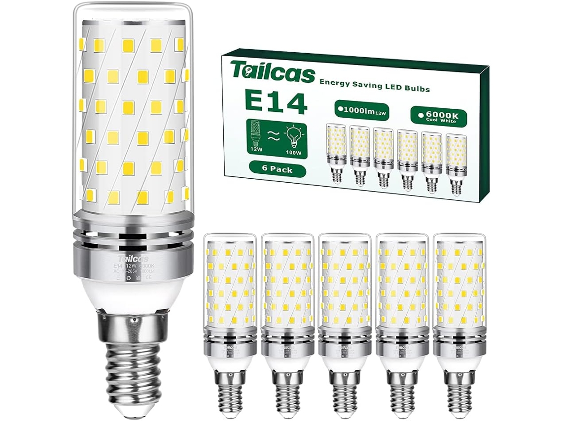 Lâmpadas Led E14 Branco Frio, 16w Correspondendo A 100w Halogéneo Pacote Com 6 Brilvibera