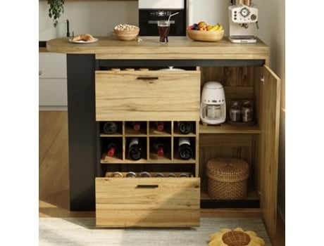 Mesa Extensível De Jantar 138x39x105cm Até 220cm Para Cozinha E Sala De Estar Com Acabamento Em Madeira Mega Echo Trade Shop