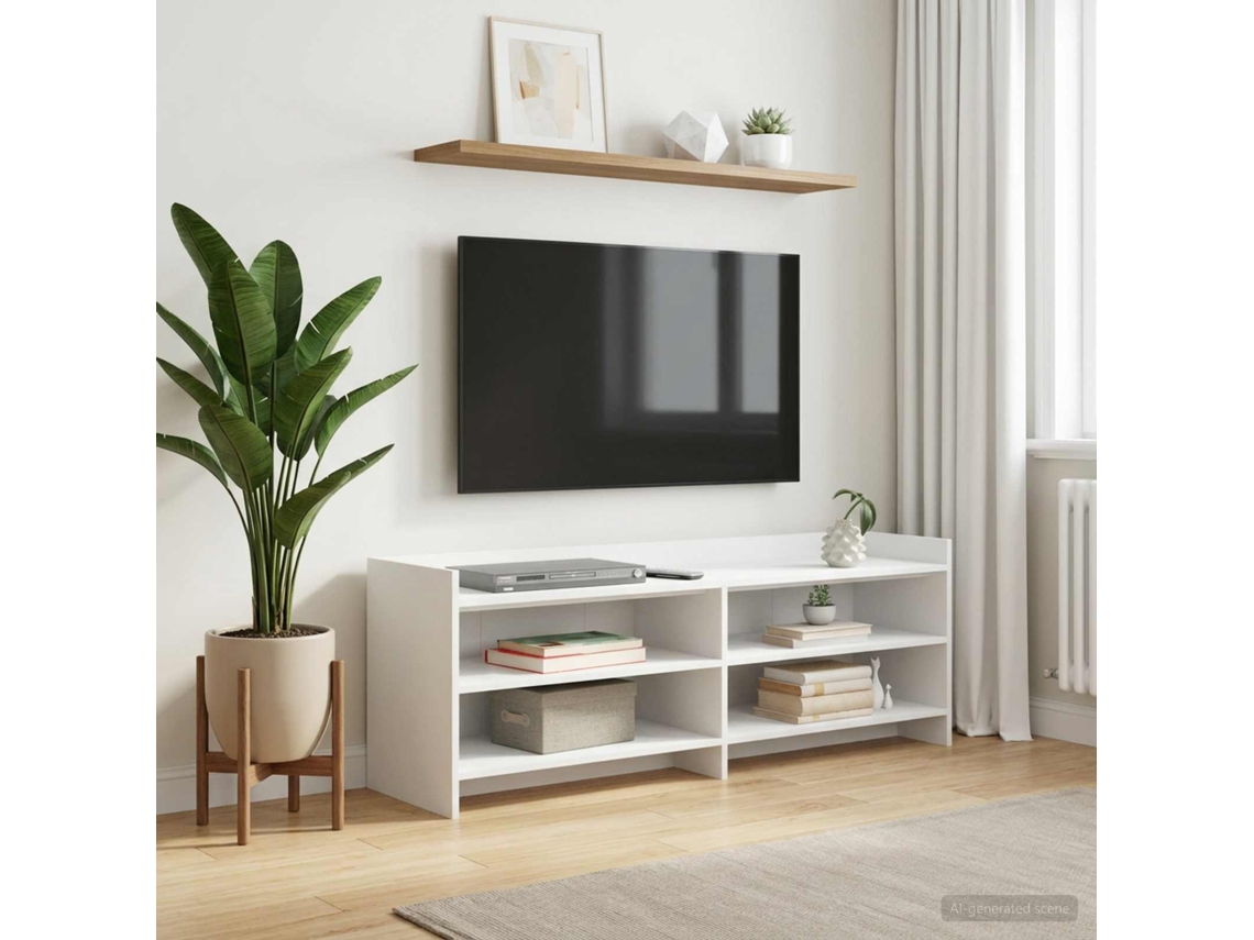 Vidaxl Gabinete Para Tv 135 X 33 X 47 Cm Branco Derivados De Madeira