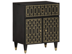 Bedside Cabinet, Bedside Cabinets Vidaxl Preto Madeira (n/a)