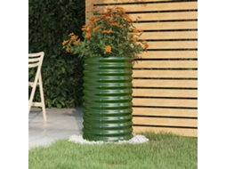 Vaso/floreira De Jardim Aã§o Revestido Com Pã³ 40x40x68 Cm Verde Dkd Home Decor