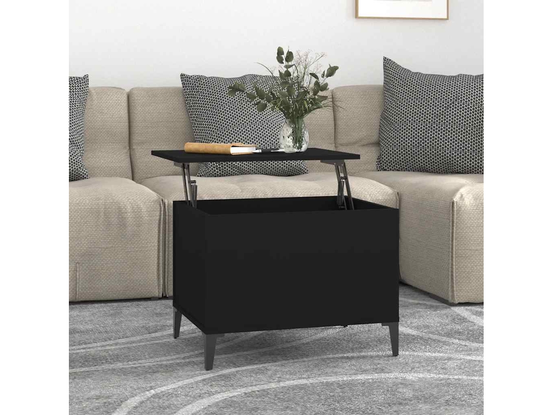 Vidaxl Mesa De Centro 60x44,5x45 Cm Derivados De Madeira Preto
