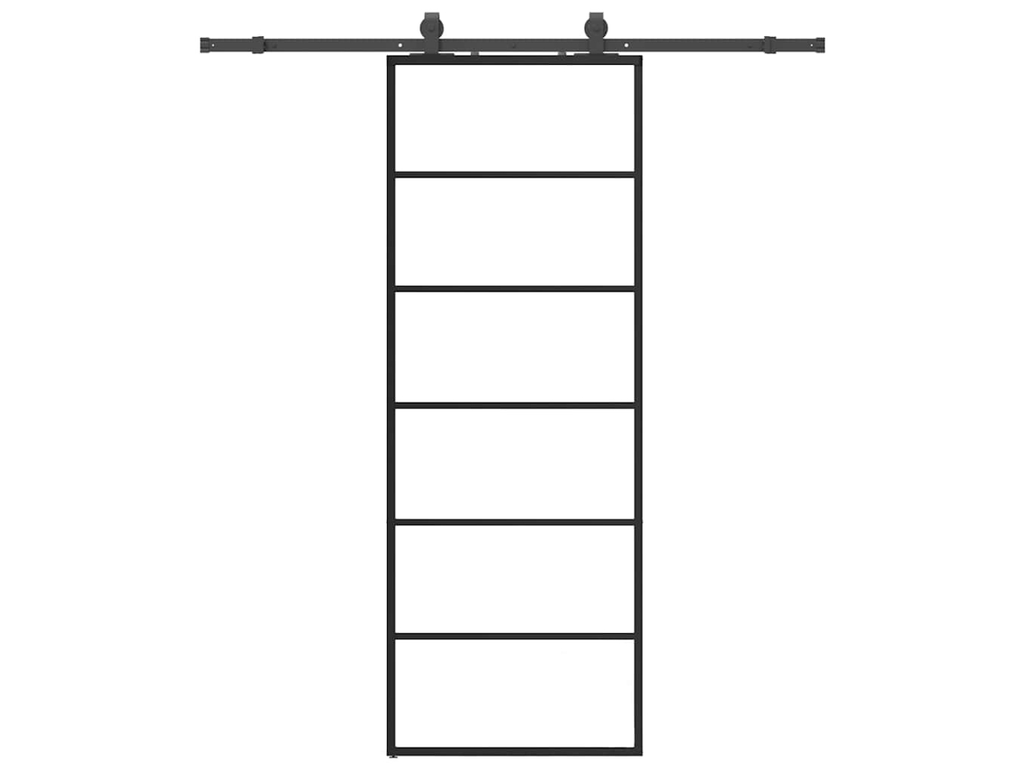 Sliding Door, Sliding Doors Vidaxl Preto Vidro (76 X 205 Cm (183 Cm Sliding Rail))