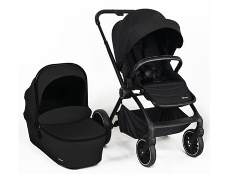 Carrinho De Bebé Com Alcofa 2 In 1 Babygo Harmony Black