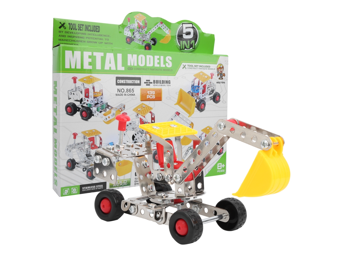 Mali brinquedo Educativo Carro Engenharia Metal Diy Blocos Montagem Modelo para Crianças