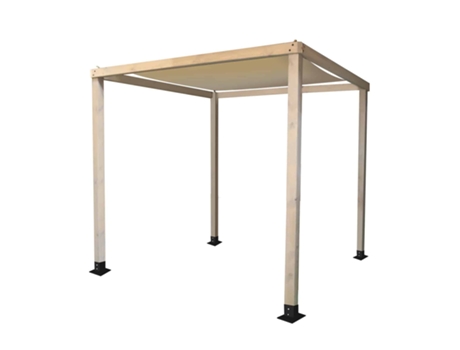 Pérgula de Jardim de Madeira Tratada para Exterior CHILLVERT Corinto com Lona e 4 Postes 255x255x225 cm