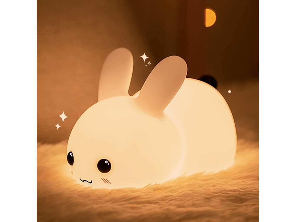 Luminária Noturna Led Recarregável Para Quarto Em Formato De Coelho