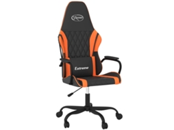 Cadeira gaming massagens VIDAXL couro artificial preto e laranja