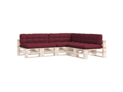 Almofadões para sofás de paletes VIDAXL 7 pcs vermelho tinto (120 x 80 x 10 cm)