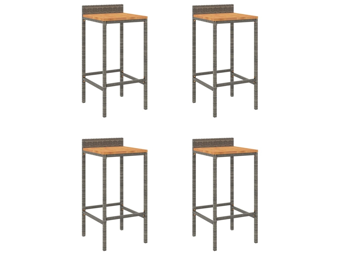 Bar Stool, Bar Stools Vidaxl Cinzeto Rattan / Vime (40 X 44 X 86 Cm)