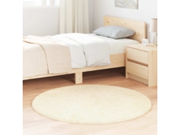 Vidaxl Tapete Shaggy De Pelo Alto Navarra 120x120 Cm Poliéster Creme
